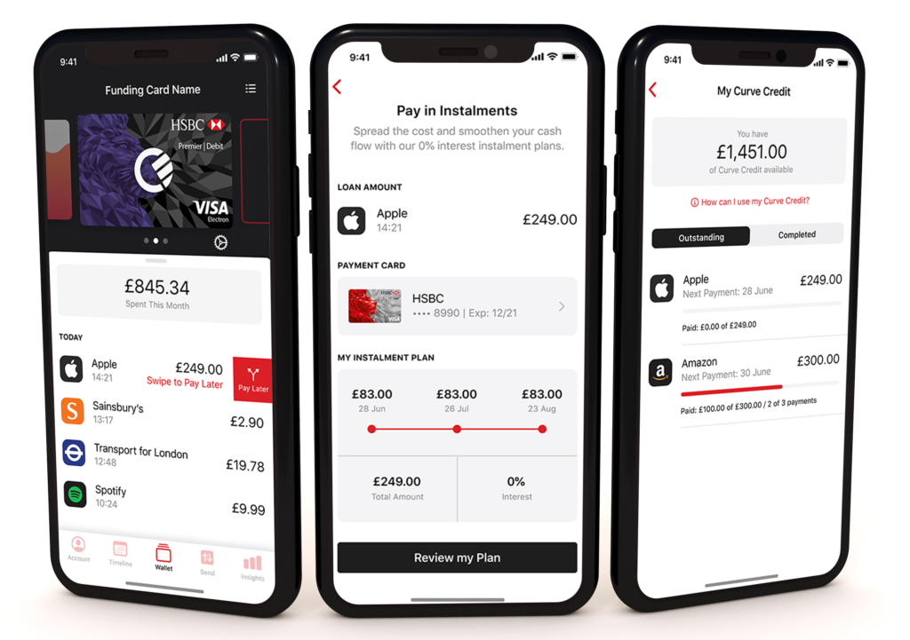 Curve App in use for financial peace of mind